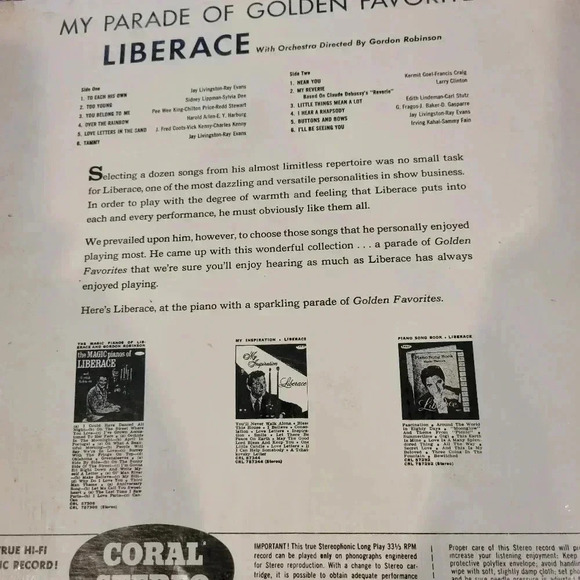 LIBERACE My Parade of Golden Hits 1969  Vinyl Record - Picture 2 of 4